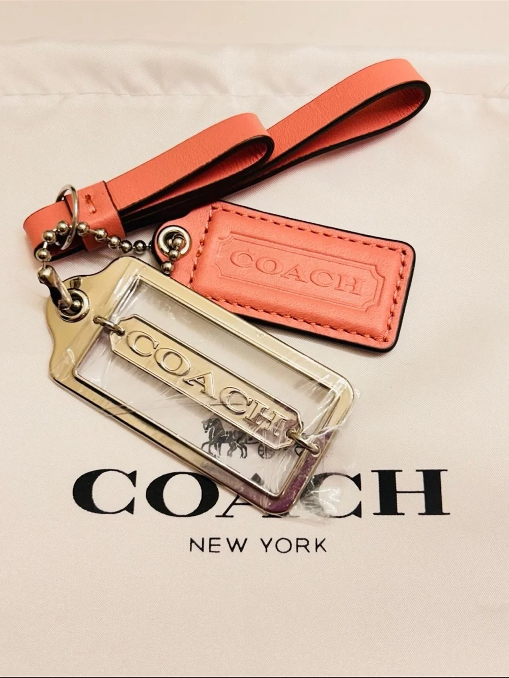 Coach Signature Tag Keychain/ Bag Charm/ Zipper Pull